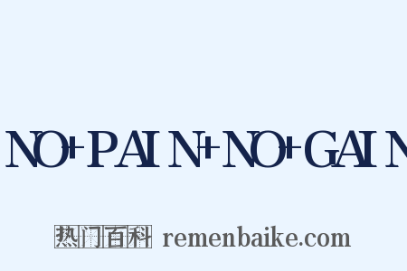 NO+PAIN+NO+GAIN是什么意思的图片